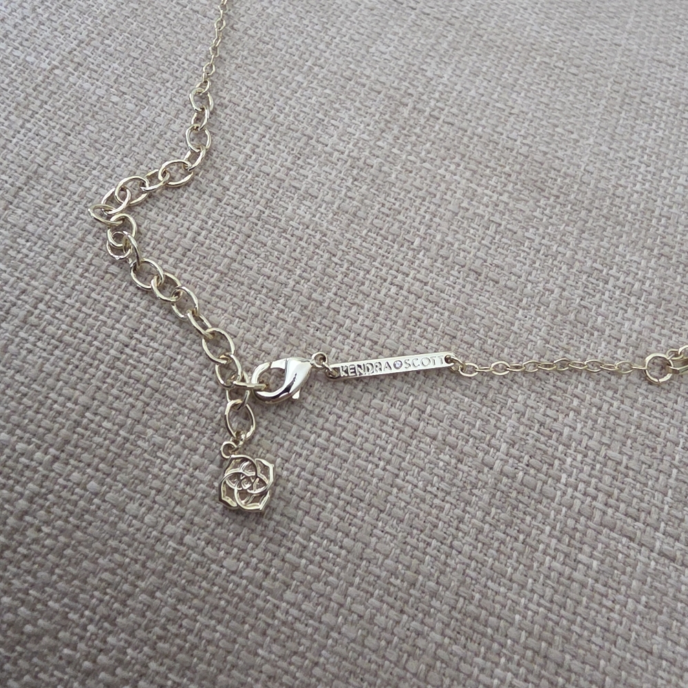 Kendra Scott Rhodium Gold White Pearl Lindsey Multi Strand Necklace - Picture 5 of 7